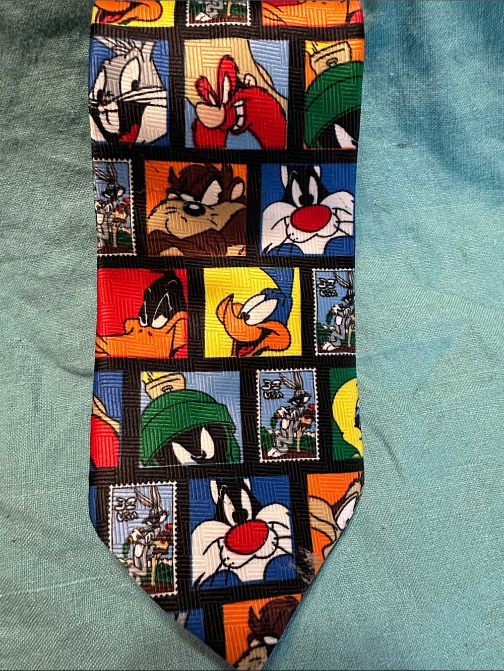 Warner Bros. Looney Tunes Tie - Blue, Red, Yellow, Orange